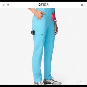 Figs Neon Blue Kade Cargo Scrub Pants